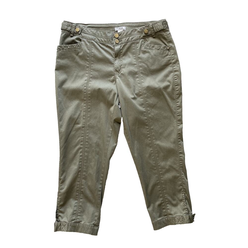 Cache Pants Womens Size 8 Khaki Olive Green Casual Summer Resort Vacation Capris